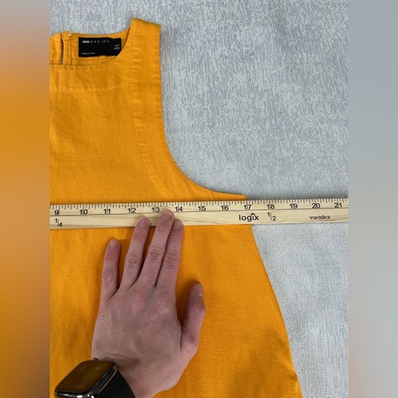 ASOS Design High Neck Swing Mini Linen Dress in Orange, size 4, NWT! - Picture 7 of 8